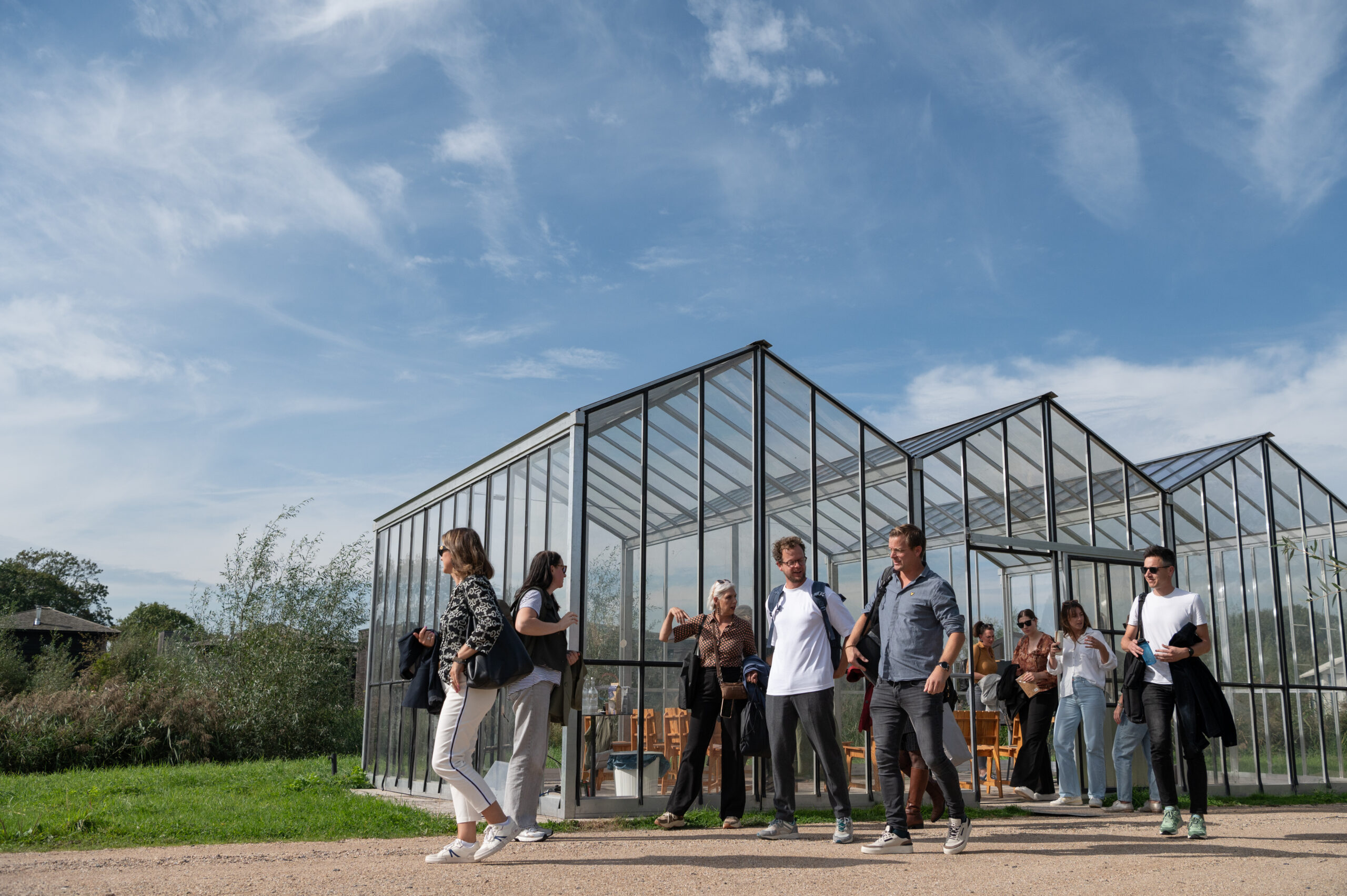 People walking outside